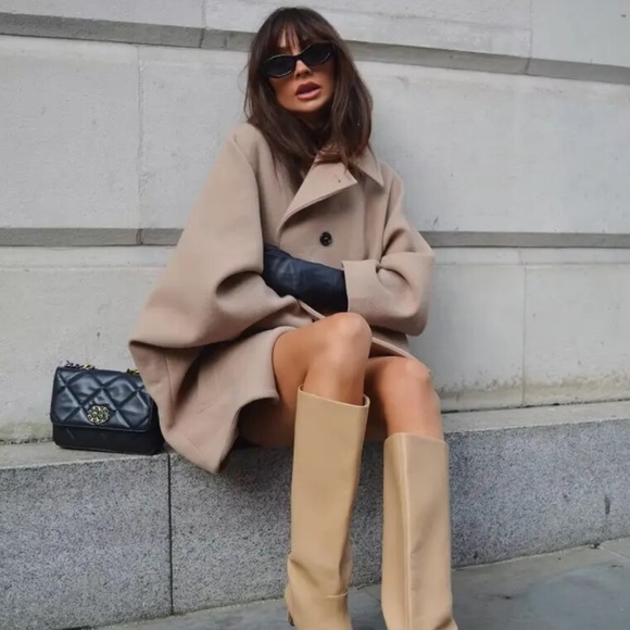 Zara ZW Collection Wool Blend Short Coat - Picture 3 of 17